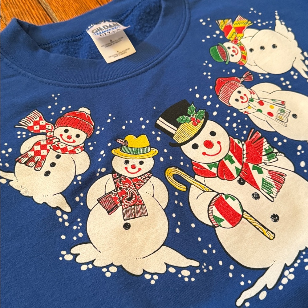 90’s Snowman Christmas Vintage Crewneck Sweater - Picture 4 of 12
